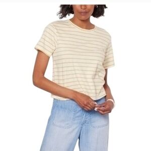 AMO Yellow Striped Short Sleeve Tee